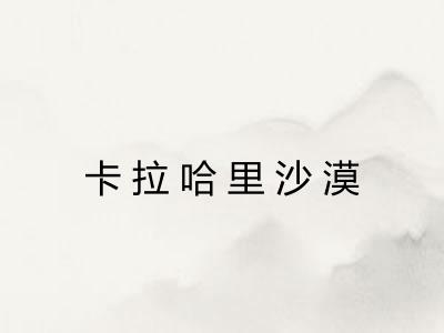 卡拉哈里沙漠