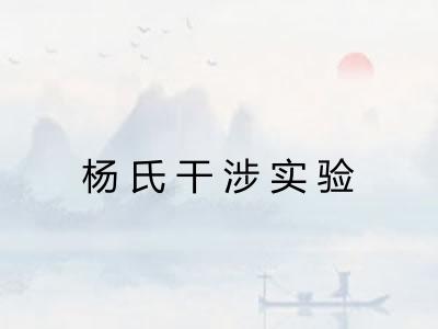 杨氏干涉实验