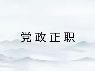 党政正职